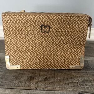Eric Javits Tan Woven Crossbody or clutch